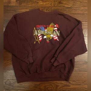 Tultex Maroon Proud to Be American Sweater